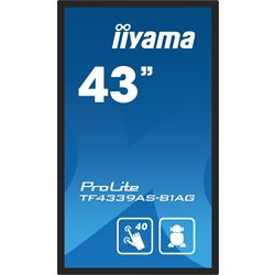 iiyama Prolite monitor TF4339AS-B1AG 43" Black, IPS, Anti Glare, Full HD, Bonded Projective Capacitive 40pt Touch, 24/7, Landscape/Portrait/Face-up, Android 11 OS, iiSignage² thumbnail 1
