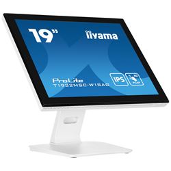 iiyama ProLite monitor T1932MSC-W1SAG, 19", White, Edge to edge, Scratch resistive, Projective Capacitive 10pt touch, HDMI, DisplayPort, Water and dust protection, IP54 thumbnail 1