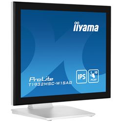iiyama ProLite monitor T1932MSC-W1SAG, 19", White, Edge to edge, Scratch resistive, Projective Capacitive 10pt touch, HDMI, DisplayPort, Water and dust protection, IP54 thumbnail 2