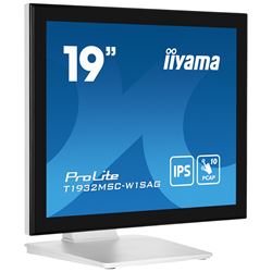 iiyama ProLite monitor T1932MSC-W1SAG, 19", White, Edge to edge, Scratch resistive, Projective Capacitive 10pt touch, HDMI, DisplayPort, Water and dust protection, IP54 thumbnail 3
