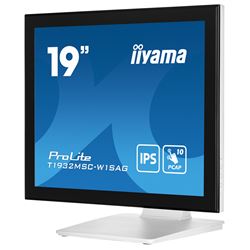 iiyama ProLite monitor T1932MSC-W1SAG, 19", White, Edge to edge, Scratch resistive, Projective Capacitive 10pt touch, HDMI, DisplayPort, Water and dust protection, IP54 thumbnail 4