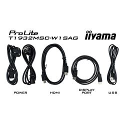 iiyama ProLite monitor T1932MSC-W1SAG, 19", White, Edge to edge, Scratch resistive, Projective Capacitive 10pt touch, HDMI, DisplayPort, Water and dust protection, IP54 thumbnail 18