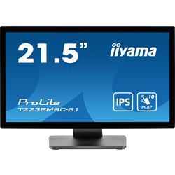 iiyama ProLite monitor T2238MSC-B1 Semi-Outdoor 22" Black, IPS, Full HD, Projective Capacitive 10pt touch, Display Port, edge-to-edge glass, anti-fingerprint coating and metal housing thumbnail 0