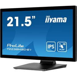 iiyama ProLite monitor T2238MSC-B1 Semi-Outdoor 22" Black, IPS, Full HD, Projective Capacitive 10pt touch, Display Port, edge-to-edge glass, anti-fingerprint coating and metal housing thumbnail 4