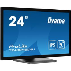 iiyama ProLite monitor T2438MSC-B1 Semi-Outdoor 24" Black, IPS, Full HD, Projective Capacitive 10pt touch, Display Port, edge-to-edge glass, anti-fingerprint coating and metal housing thumbnail 4