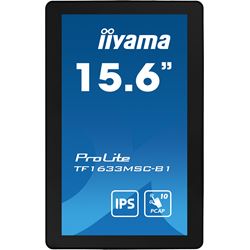 iiyama ProLite monitor TF1633MSC-B1 15.6", P Cap 10pt touch, edge to edge glass, Open frame, Scratch resistant, IPS, Water and dust resistant thumbnail 1