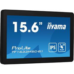 iiyama ProLite monitor TF1633MSC-B1 15.6", P Cap 10pt touch, edge to edge glass, Open frame, Scratch resistant, IPS, Water and dust resistant thumbnail 3