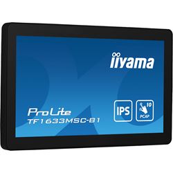 iiyama ProLite monitor TF1633MSC-B1 15.6", P Cap 10pt touch, edge to edge glass, Open frame, Scratch resistant, IPS, Water and dust resistant thumbnail 4