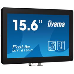 iiyama ProLite monitor OTF1616MC-B1 15.6", PCap 10pt touch for semi-outdoor applications, High Brightness, Smart sensors, Environmental Resistance, Scratch resistant, Anti-fingerprint coating, landscape/portrait/face-up thumbnail 1