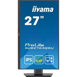 iiyama ProLite monitor ECO XUB2763QSU-B1 27" Height Adjustable, IPS, QHD, Black, Ultra Slim Bezel, HDMI, Display Port, USB Hub with B energy class thumbnail 1