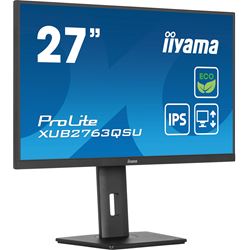 iiyama ProLite monitor ECO XUB2763QSU-B1 27" Height Adjustable, IPS, QHD, Black, Ultra Slim Bezel, HDMI, Display Port, USB Hub with B energy class thumbnail 4
