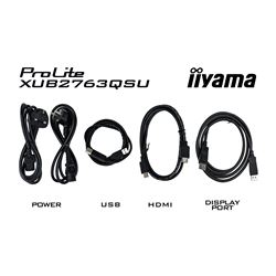 iiyama ProLite monitor ECO XUB2763QSU-B1 27" Height Adjustable, IPS, QHD, Black, Ultra Slim Bezel, HDMI, Display Port, USB Hub with B energy class thumbnail 14