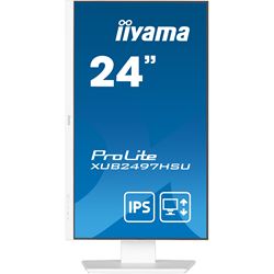 iiyama ProLite monitor XUB2497HSU-W2 24" IPS, Full HD, White, Ultra Slim Bezel, HDMI, Display Port, 100 hz, Height Adjustable.  thumbnail 1