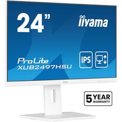 iiyama ProLite monitor XUB2497HSU-W2 24" IPS, Full HD, White, Ultra Slim Bezel, HDMI, Display Port, 100 hz, Height Adjustable.  thumbnail 2