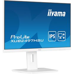 iiyama ProLite monitor XUB2497HSU-W2 24" IPS, Full HD, White, Ultra Slim Bezel, HDMI, Display Port, 100 hz, Height Adjustable.  thumbnail 3