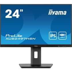 iiyama ProLite monitor XUB2497HSN-B2 24" IPS, Full HD, Ultra Slim Bezel, HDMI, Display Port, USB-C dock, LAN, Height Adjustable. 