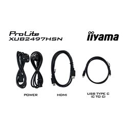 iiyama ProLite monitor XUB2497HSN-B2 24" IPS, Full HD, Ultra Slim Bezel, HDMI, Display Port, USB-C dock, LAN, Height Adjustable.  thumbnail 13