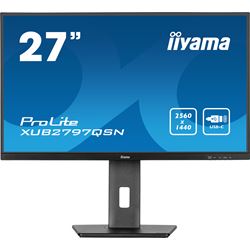 iiyama ProLite monitor XUB2797QSN-B2 27" IPS, WQHD, USB-C dock and RJ45 (LAN), Ultra Slim Bezel, HDMI, Display Port, Height Adjustable. 