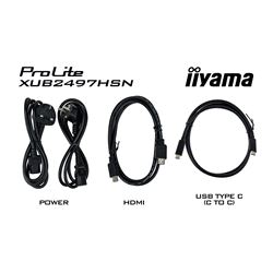 iiyama ProLite monitor XUB2497HSN-W2 24" IPS, White, Full HD, Ultra Slim Bezel, HDMI, Display Port, USB-C dock, Height Adjustable.  thumbnail 13