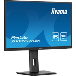 iiyama ProLite Monitor XUB2797HSN-B2 27", Black, 1ms, Height Adjustable, IPS Panel, USB-C connection, Daisy chain, RJ45 (LAN) thumbnail 3