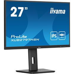 iiyama ProLite Monitor XUB2797HSN-B2 27", Black, 1ms, Height Adjustable, IPS Panel, USB-C connection, Daisy chain, RJ45 (LAN) thumbnail 4
