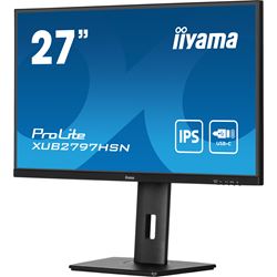 iiyama ProLite Monitor XUB2797HSN-B2 27", Black, 1ms, Height Adjustable, IPS Panel, USB-C connection, Daisy chain, RJ45 (LAN) thumbnail 5