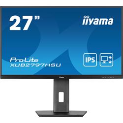 iiyama ProLite Monitor XUB2797HSU-B2 27", Black, 1ms, 100 Hz, Height Adjustable, IPS Panel, HDMI, DisplayPort, standard HD