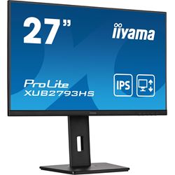 iiyama ProLite Monitor XUB2793HS-B7 27", Black, Height Adjustable, IPS Panel, 3-side borderless design, HDMI, DisplayPort thumbnail 2