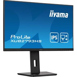 iiyama ProLite Monitor XUB2793HS-B7 27", Black, Height Adjustable, IPS Panel, 3-side borderless design, HDMI, DisplayPort thumbnail 3
