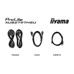 iiyama ProLite Monitor XUB2797HSU-W2 27", White, 1ms, 100 Hz, Height Adjustable, IPS Panel, HDMI, DisplayPort, standard HD thumbnail 7