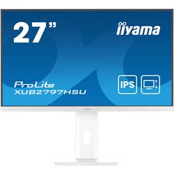 iiyama ProLite Monitor XUB2797HSU-W2 27", White, 1ms, 100 Hz, Height Adjustable, IPS Panel, HDMI, DisplayPort, standard HD