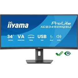 iiyama ProLite curved monitor XCB3494WQSU-B1 34" VA ultra-wide screen, FreeSync, HDMI, USB Hub, Height Adjustable thumbnail 0
