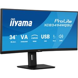 iiyama ProLite curved monitor XCB3494WQSU-B1 34" VA ultra-wide screen, FreeSync, HDMI, USB Hub, Height Adjustable thumbnail 2