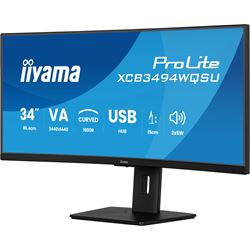 iiyama ProLite curved monitor XCB3494WQSU-B1 34" VA ultra-wide screen, FreeSync, HDMI, USB Hub, Height Adjustable thumbnail 3