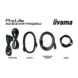 iiyama ProLite curved monitor XCB3494WQSU-B1 34" VA ultra-wide screen, FreeSync, HDMI, USB Hub, Height Adjustable thumbnail 12