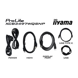 iiyama ProLite curved monitor XCB3497WQSNP-B1 34" VA ultra-wide screen with KVM Switch, LAN and USB-C Dock, HDMI and Height Adjustment thumbnail 8