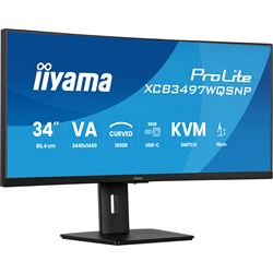 iiyama ProLite curved monitor XCB3497WQSNP-B1 34" VA ultra-wide screen with KVM Switch, LAN and USB-C Dock, HDMI and Height Adjustment thumbnail 3