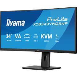 iiyama ProLite curved monitor XCB3497WQSNP-B1 34" VA ultra-wide screen with KVM Switch, LAN and USB-C Dock, HDMI and Height Adjustment thumbnail 5