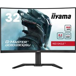 iiyama G-Master Red Eagle curved gaming monitor GCB3280QSU-B2 32" Black, 2560 x 1440, 0.2ms, 180hz, FreeSync, HDMI, Display Port, Height Adjustable thumbnail 0