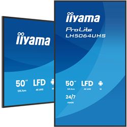 iiyama ProLite LH5064UHS-B1AG 50" Digital Signage, IPS, 4K, 24/7, USB-C, HDMI, Landscape/Portrait, iiSignage², Android 14 OS and FailOver thumbnail 4