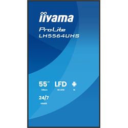 iiyama ProLite LH5564UHS-B1AG 55" Digital Signage, IPS, 4K, 24/7, USB-C, HDMI, Landscape/Portrait, iiSignage², Android 14 OS and FailOver thumbnail 1