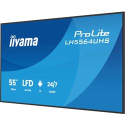 iiyama ProLite LH5564UHS-B1AG 55" Digital Signage, IPS, 4K, 24/7, USB-C, HDMI, Landscape/Portrait, iiSignage², Android 14 OS and FailOver thumbnail 5