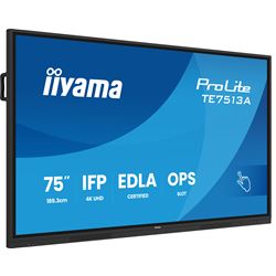 iiyama ProLite TE7513A-B1AG 75’’ Google EDLA Certified 4K Touchscreen, iiWare 21E with Android 14-EDLA, WiFi-6 with Bluetooth 5, with wall mount. thumbnail 2