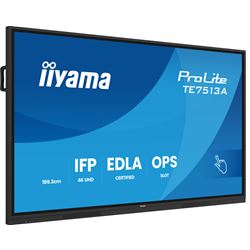 iiyama ProLite TE7513A-B1AG 75’’ Google EDLA Certified 4K Touchscreen, iiWare 21E with Android 14-EDLA, WiFi-6 with Bluetooth 5, with wall mount. thumbnail 3