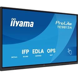 iiyama ProLite TE9813A-B1AG 98’’ Google EDLA Certified 4K Touchscreen, iiWare 21E with Android 14-EDLA, WiFi-6 with Bluetooth 5, with wall mount. thumbnail 1