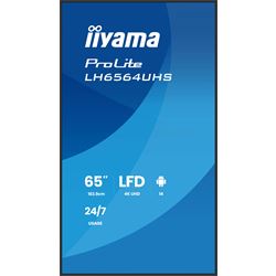 iiyama ProLite LH6564UHS-B1AG 65" Digital Signage, IPS, 4K, 24/7, USB-C, HDMI, Landscape/Portrait, iiSignage², Android 14 OS and FailOver thumbnail 1