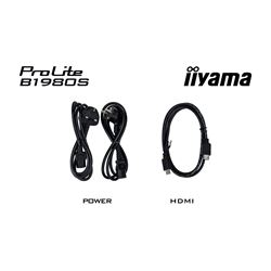 iiyama ProLite monitor B1980S-B1 19" 5:4 Black, Height Adjustable, Black, HDMI, DisplayPort, TN panel, speakers thumbnail 5