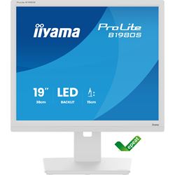 iiyama ProLite monitor B1980S-W1 19" 5:4, Height Adjustable, White, HDMI, DisplayPort, Speakers, TN Panel.