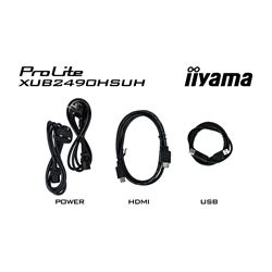 iiyama ProLite monitor XUB2490HSUH-B2 24" IPS, built-in Windows Hello camera and microphone, Height Adjustable, 3-side borderless design thumbnail 17