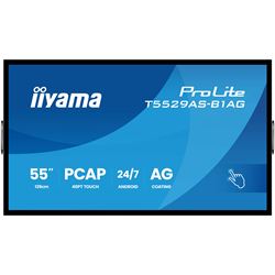 iiyama ProLite monitor T5529AS-B1AG 55", all-in-one P-Cap 20pt Touch, 4K, VA DLED panel Touch Screen with Android OS thumbnail 1